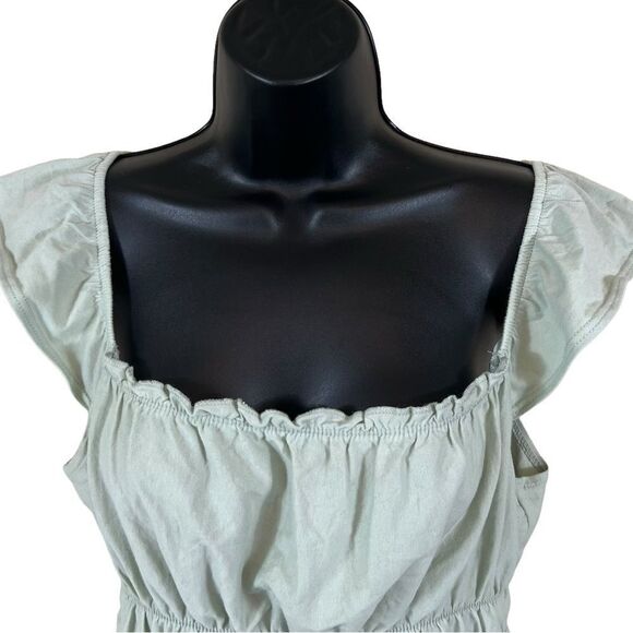 ASOS Miss Selfridges Mint Green Ruched Crop Top - Picture 2 of 9